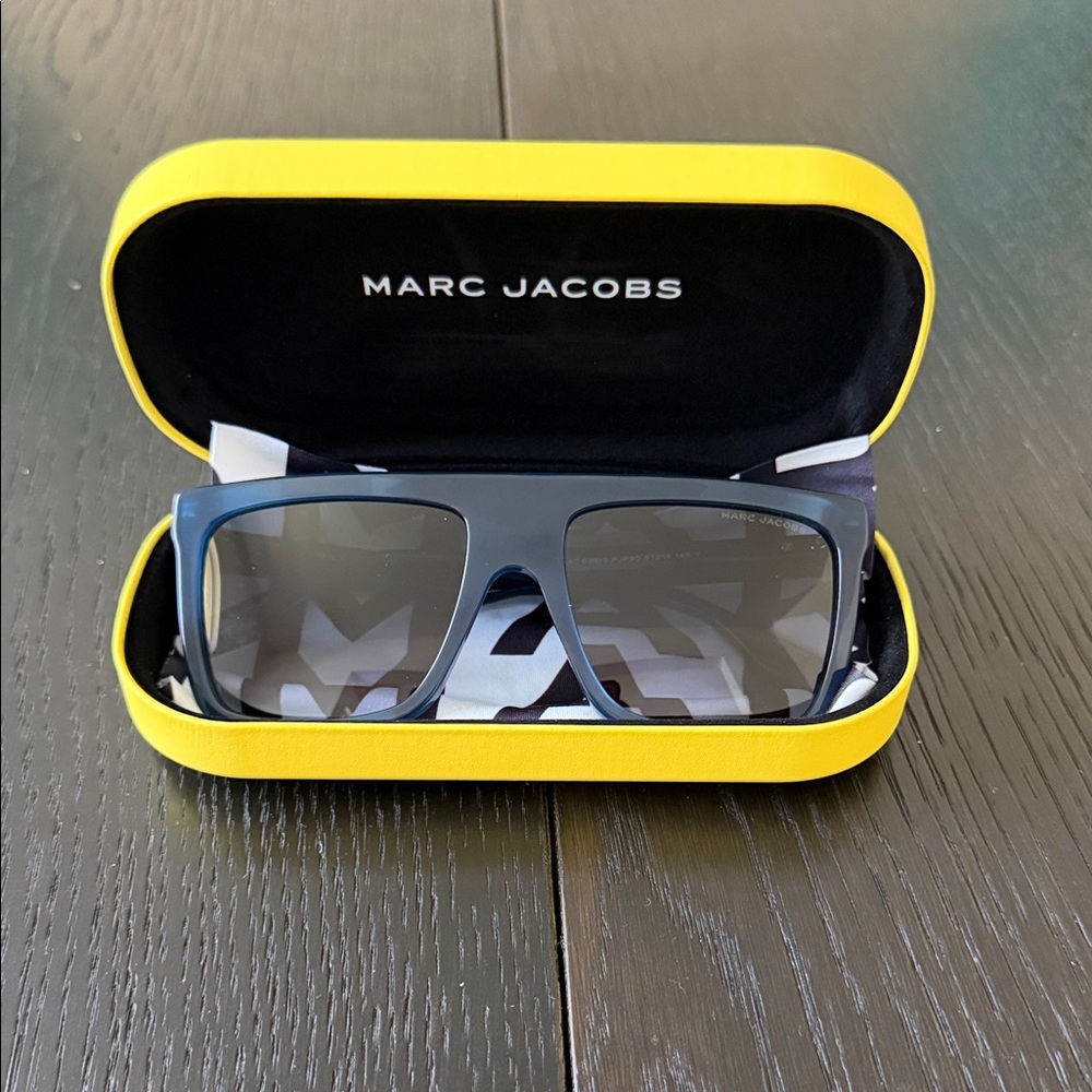 Marc Jacobs Blue Sunglasses with Bright Yellow Case